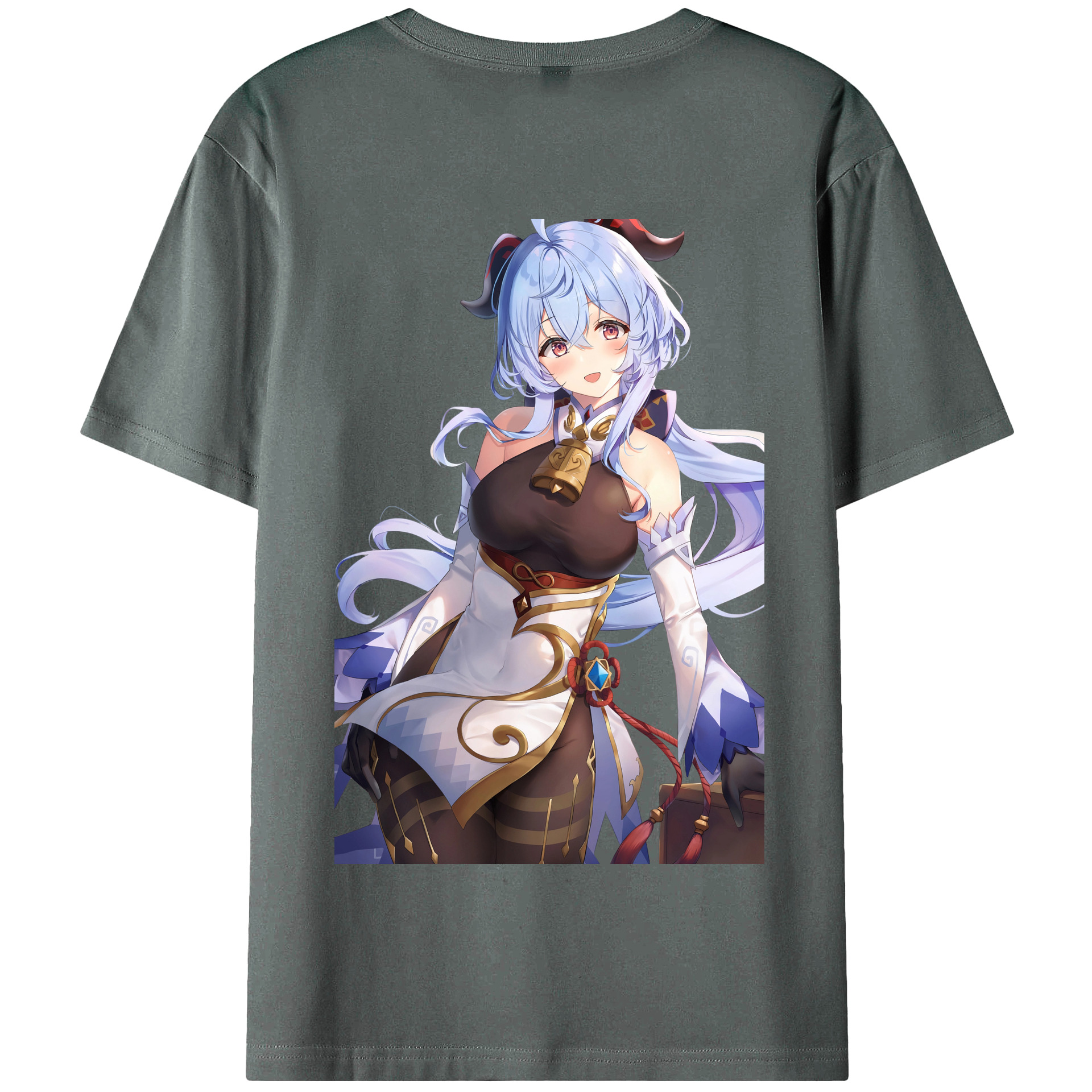 げんし神 甘雨 かんう genshin Ganyu 綿100％半袖Tシャツ（背面プリント）